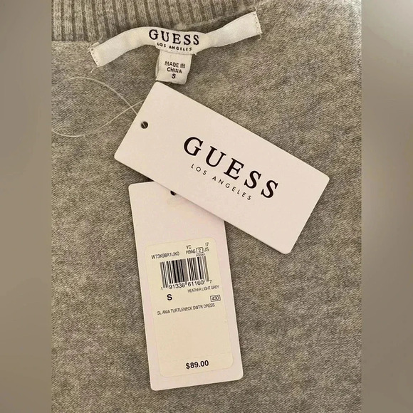 Guess Ama Turtleneck Sleeveless Sweater Dress Heather Light Grey Women Size S - Picture 6 of 7